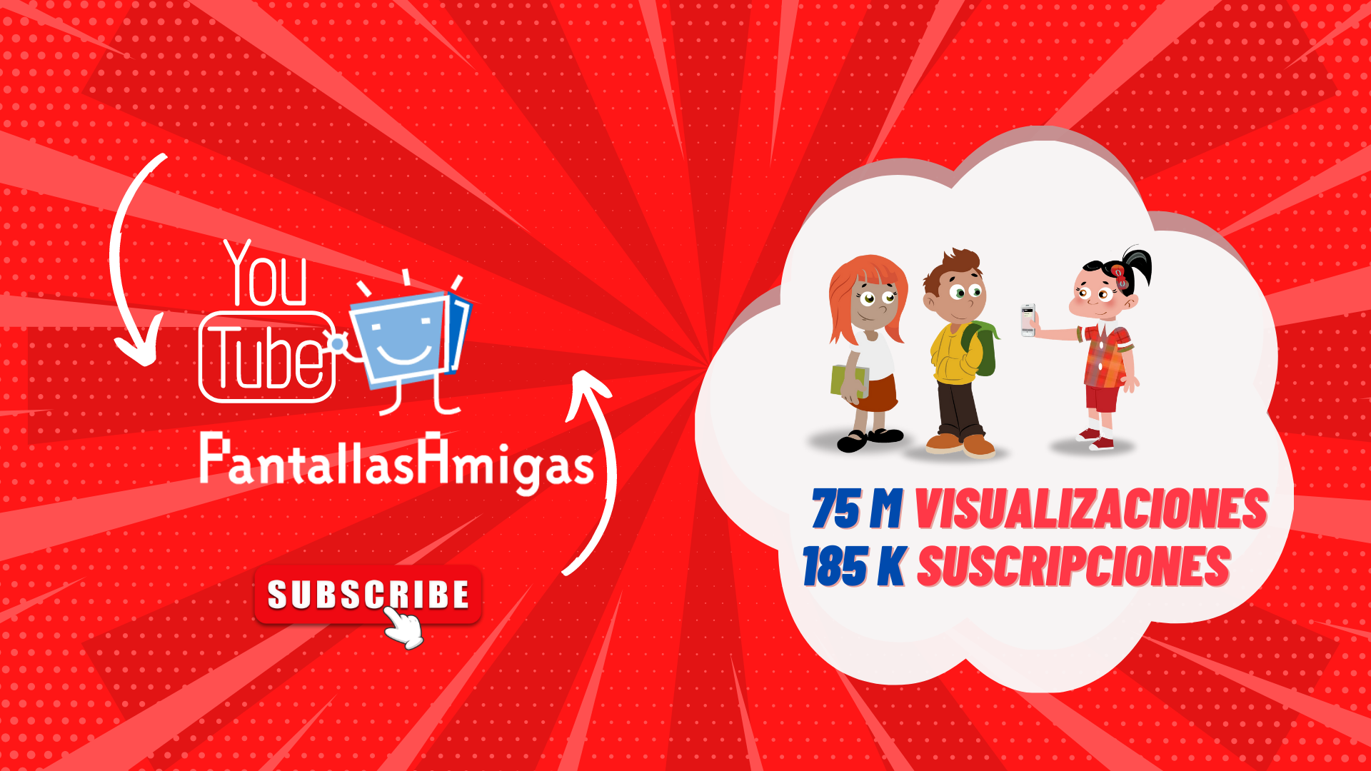El canal de YouTube de PantallasAmigas supera las 75 Millones - El canal de YouTube de PantallasAmigas supera las 75 Millones de visualizaciones y las 185 K suscripciones